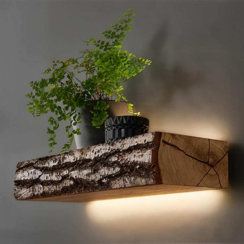 Runa Small Bark Wall Shelf